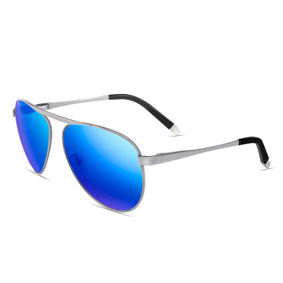 

Wei Gou's (VEGOOS) 3078 polarized sunglasses men and women bright color frog mirror driving mirror sunglasses silver frame bright blue