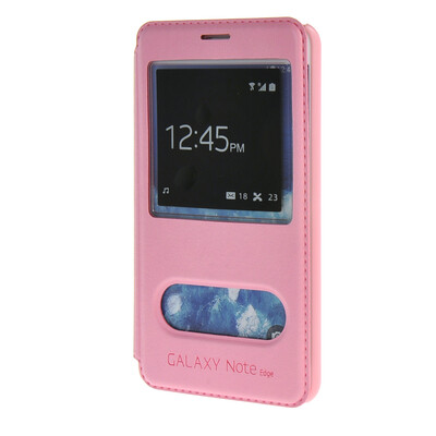 

MOONCASE Samsung Galaxy Note 4 Edge чехол для View Leather Flip Pouch Bracket Back Cover Pink