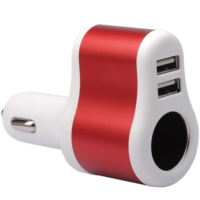 

Ferguson cabos F068012 Car Charger Dual usb Car Charger One Pushing Two Cigarettes One Mug Triple 2A Charger Head Cigarette Lighter Car Charger Red