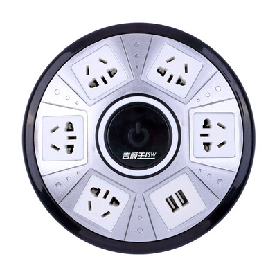 

Jishun jishun JSW-FD6U 18 m 6-bit USB smart flying saucer socket dual USB UFO plug-in board overload protection row row silver black