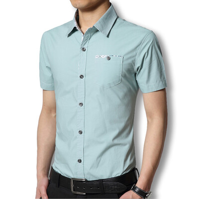 

Fashion Designers Men 2016 Shirts Spring Summer Dress Casual Men Shirts Cotton Men Short Sleeves Shirts Plus Size M-4XL Hot Sale