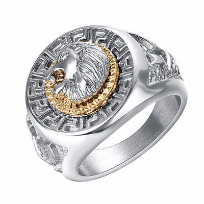 

Yoursfs Lion Rings for Men Vintage 18K Yellow Gold Plated Cool Gothic Hip Hop Jewelry for Birthday Gift