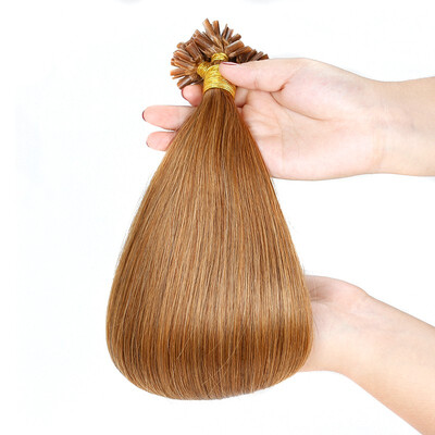

BHF HAIR Fusion hair extensions 16"-26" Real Human Hair Extensions Straight Keratin U-Tip Brown Color 1gs 20g pack