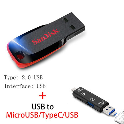 

SanDisk 20 USB Flash Drive 128GB 64GB 32GB 16GB 8GB Pen Drive USB 30 U Disk Pendrive Flashdisk with MicroUSB TypeC for Phone