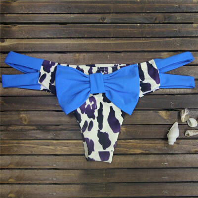 

Sexy Big Bowknot Patchwork Thong Bikini Bottom T-Back Women Swimsuit String Beachwear Swimwear Female Bathing Suit