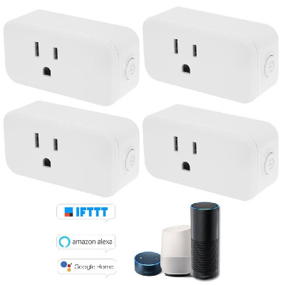 

Mini Wifi Smart Socket Compact Size Rectangle Style with Energy Monitoring Timing Function Bulgy OnOff Button Smart Alexa Outle