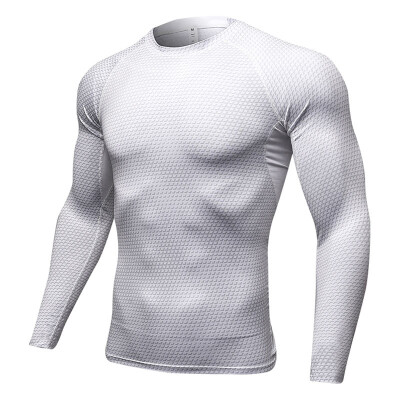 

Mens Fashionable Sportswear Fitness Mens T-Shirts Basketball Running Elastic Training Compression Mens Long Sleeve Tops