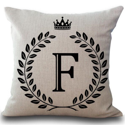 

Cntomlv 1Pcs Crown Letter 4545cm Cotton Linen Throw Pillow Cushion Cover Car Home Decoration Sofa Decor Decorative Pillowcase