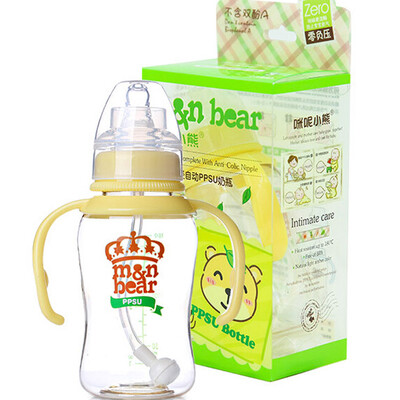 

M&N BEAR feeding bottle with automatic straw handle standard diameter PPSU bottle silicone nipple