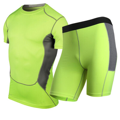 

Running Quick Dry Gym Sportswear T-Shirt Shorts Tracksuit Sets Men Sports Suit