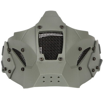 

Tactical Airsoft Paintball Half Face Mask Protective CS Game Mask for Helmet connector Military Army Metal Steel Mesh Adjustable