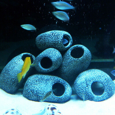 

Hot Ceramic Rock Cave Ornament Stones For Fish Tank Filtration Aquarium