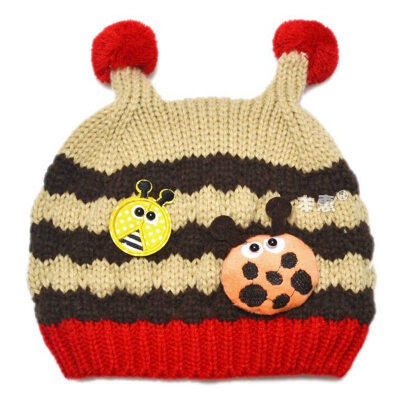 

Buebos Ninos 2015 Fall Winter New Kids Hat Super Cute Beetle Cashmere Children Unisex Knitted Beanie Cap Hat