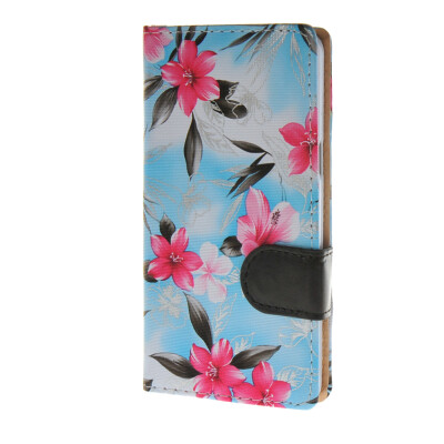 

MOONCASE Elegant Flower PU Leather Wallet Flip Card Slot Holster Pouch Stand Shell Back Case Cover for Samsung Galaxy A5 Blue