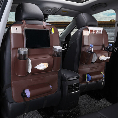 

Car Seat Back Storage Bag Organizer Travel Box Pocket PU Leather Universal Stowing Tidying Protector Kids Drink Auto Accessoires