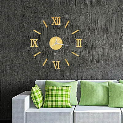 

3D DIY Wall Clock Home Modern Decoration Crystal Mirror Vinyl Art Sticker Decals