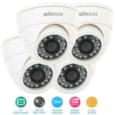 

KKmoon 4PCS Lot 720P CCTV Camera Security Kit 4pcs 60ft Video Cable IRCUT Home Surveillance NTSC System