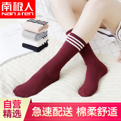 

Nanjiren ladies socks wool stripes in the tube retro socks 5 pairs