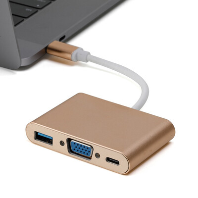 

3 In 1 Type C Converter With USB 30 PD Charging And VGA Port USB C Hub For Laptop
