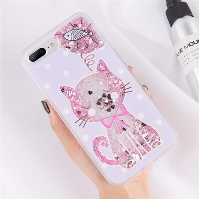 

Glitter Bottle Quicksand Dynamic Phone Case Bling Flowing Sequins Cases For iPhone 8 7 6 6s Plus X