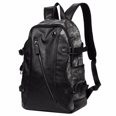 

UIYI Mens Backpack PU Black Bag Men Travel Backpack 14 Laptop High Quality Male Back bag Teenager bags