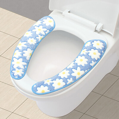 

Mercure guest self-adhesive toilet seat 2 pairs of winter thickening flower blue powder