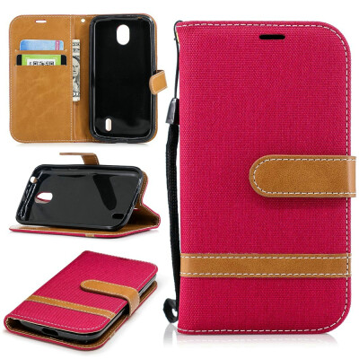 

BEFOSPEY Mixed Colors Denim PU LeatherSoft TPU Card Slot Stand Wallet Case For Nokia 145"2018