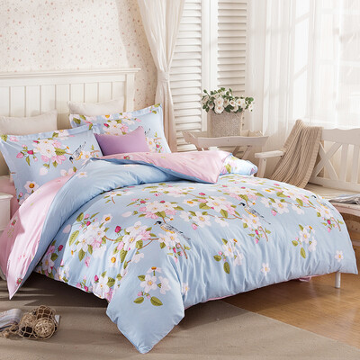 

Yu Guang home textiles cotton four sets of twill printed sheets four sets of 15 18M bed universal flowers