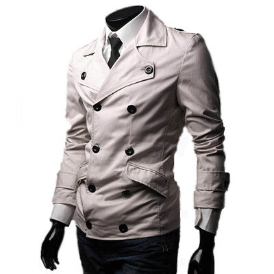 

Zogaa Casual Men's Jacket Suit Collar Double-breasted Pure Color Slim