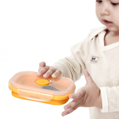 

baby baby silicone lunch box can be folded fresh lunch box storage box