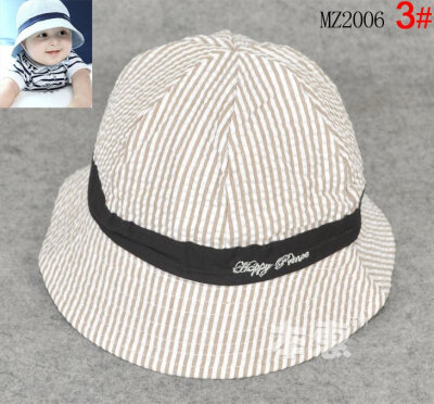 

Buebos Ninos Spring Baby Kids Sunhat Corea Simple Stripe Bucket Hat Flap Hat