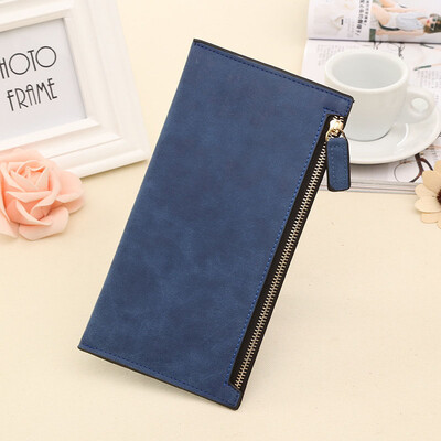 

Wallet New Lady Long Matte Leather zipper female purse Cards Holder Clutch bag