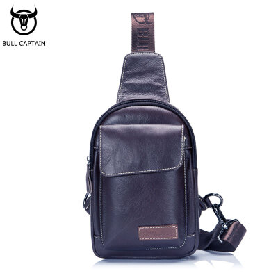 

BULLCAPTAIN famous genuine leather chest bags fashion men shoulder bag causal mutilfunction crossbody bags messenger bag for man