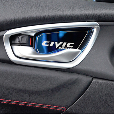 

4pcs Car Inner door bowl decorated patch Handle Protector Cover sticker for CIVIC 2016 2017