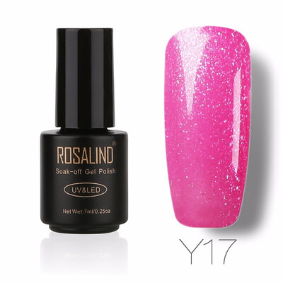 

ROSALIND Gel 1S 7ml Silver Diamond Nail Gel Polish Glitter Color UV LED Manicure Gel Varnish Top Base Coat Needed Nail Art