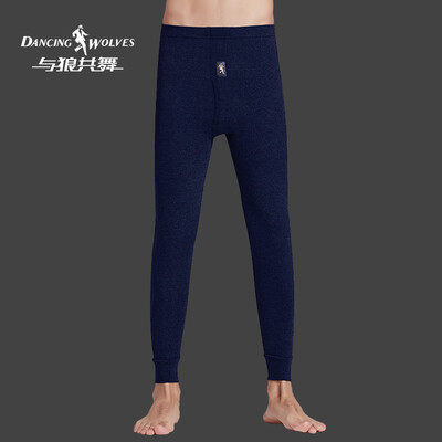 

Dance with wolves DANCING WOLVES autumn pants mens cotton youth thin section warm pants pants bottoming tight-fitting slim pants pants gray gray