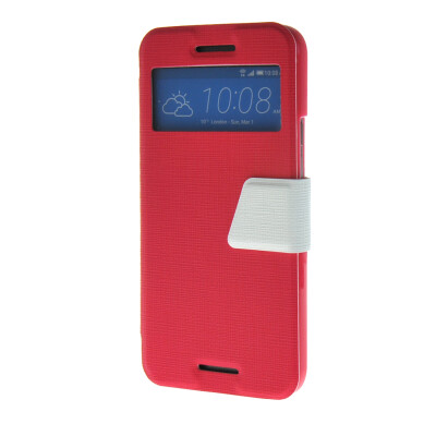 

MOONCASE Ultra Slim Leather Side Flip Wallet Stand Pouch ЧЕХОЛ ДЛЯ HTC One M9 Hot pink