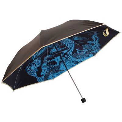 

HEAVEN umbrella black silk screen constellation three fold sunny umbrella