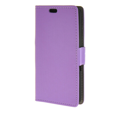 

MOONCASE Simple style Leather Wallet Flip Card Stand Back Case Cover for Sony xperia E4G Purple