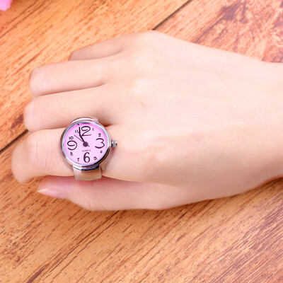 

Creative Fashion Steel Round Elastic Quartz Finger Ring Watch Lady Girl Gift