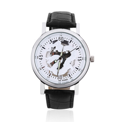 

Men Women Unisex Dragon Round Dial Faux Leather Band Strap Wrist Watch Gift