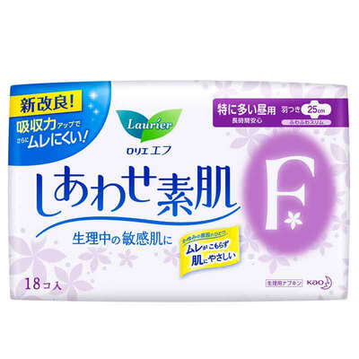 

Kao Le&Ya laurier F cotton soft&clever long daily wing type sanitary napkins 250mm18 tablets Japan imported old&new random packaging