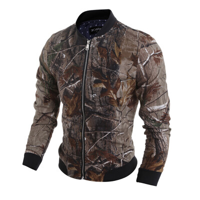 

Zogaa Autumn Mens Jacket 3D Printing Pure Cotton Stand Collar