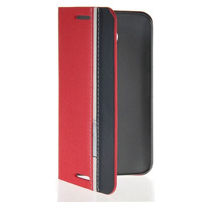 

MOONCASE Business style Leather Side Flip Wallet Card Slot Pouch Stand Back чехол для Motorola Moto G2 Red