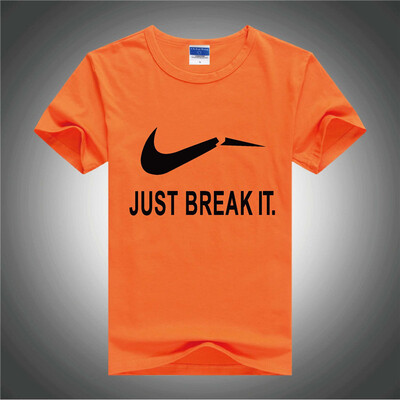 

New Mens Fashion Casual Short SleeveJUST BREAK IT Print Cotton Plain Lined Slim Sport T-Shirt