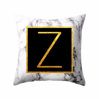 

Modern Pillowcases 4545 Gold Alphabet Word Letter White Marble Pattern Pillow Case Super Soft Throw Sofa Bed Cushion Cover Protec