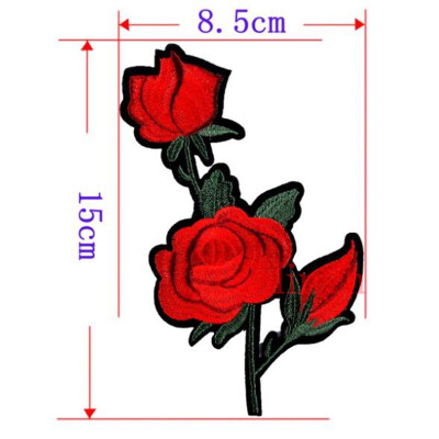 

1 Piece Patches Red Flower Embroidered Patch 3D Applique DIY Sewing Repair Accessories Fabric Stickers Wedding Clothing Patches