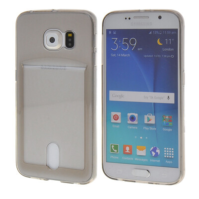 

MOONCASE чехол для Samsung Galaxy S6 Flexible Soft Gel TPU Silicone Skin Slim Durable With Card Slot Cover Grey