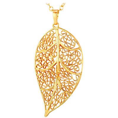 

Vintage Jewelry Leaf Necklace Women 18K Real Gold/Platinum Plated Fashion Necklaces For Women 2015 Necklaces & Pendants