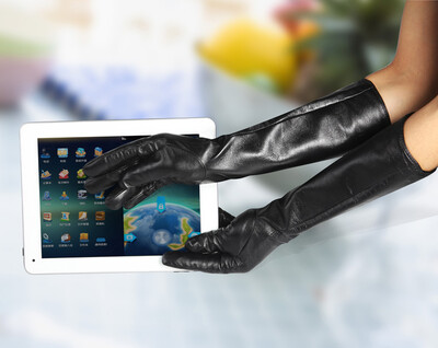 

Women Lady Winter Long Leather Gloves Touchscreen Elbow Length Evening Party